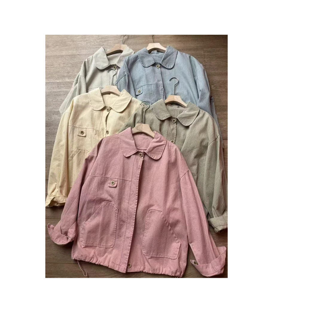 8508,工装夹克外套春秋韩版大口袋宽松休闲小翻领