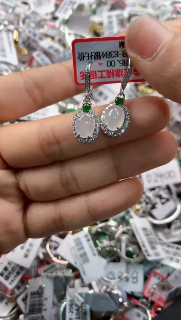 银S925镶嵌戒指翡翠3333     5