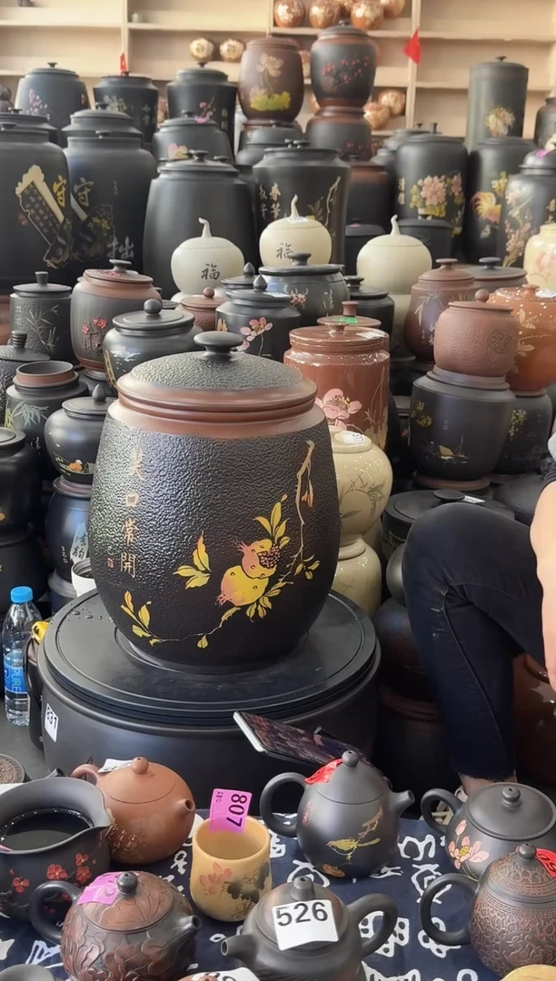 罐瑕疵 茶缸高35cm锤纹黑色  018