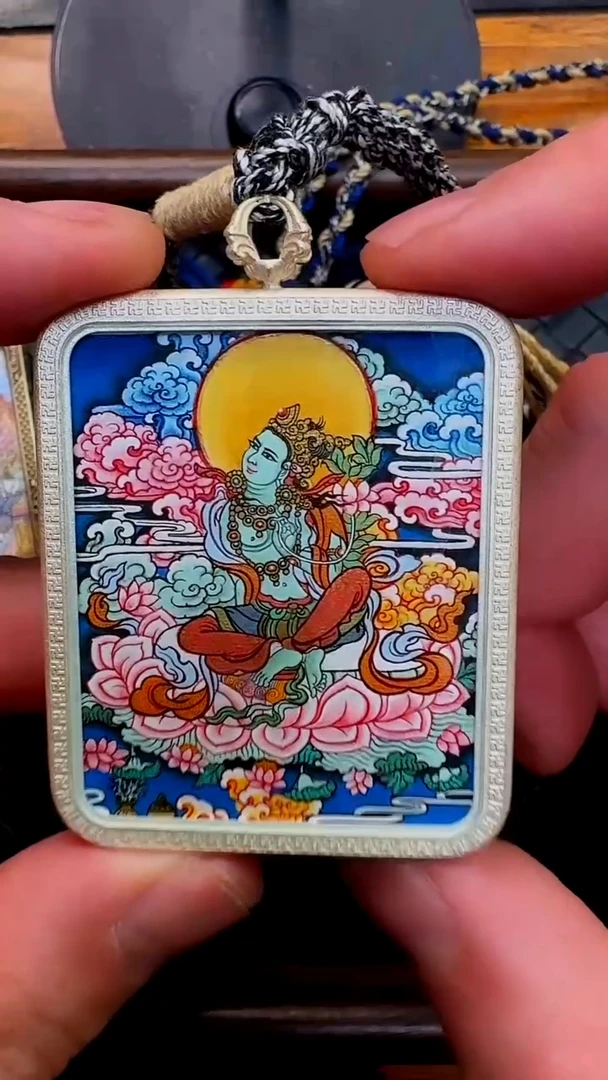 吊坠嘴哥严选——1130望月绿度母唐卡