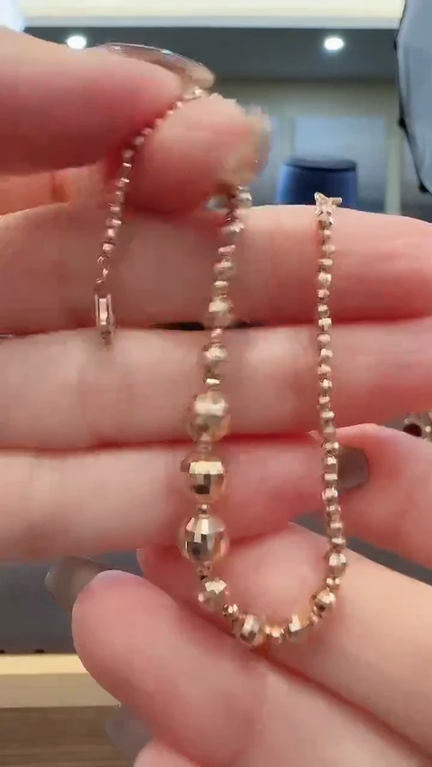 手链18K金18K金爆闪珠珠手链