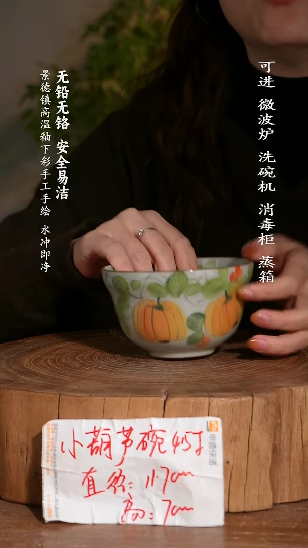 碗陶瓷景德镇高温瓷釉下彩手绘陶瓷