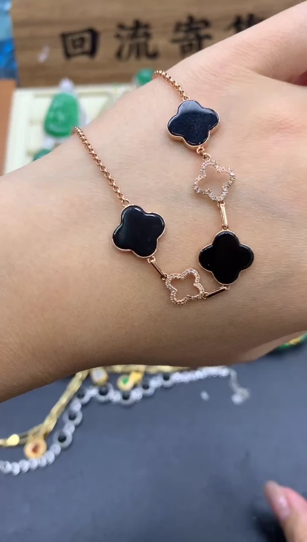 【闪购商品】翡翠手链18K金镶嵌660-中国好珍宝