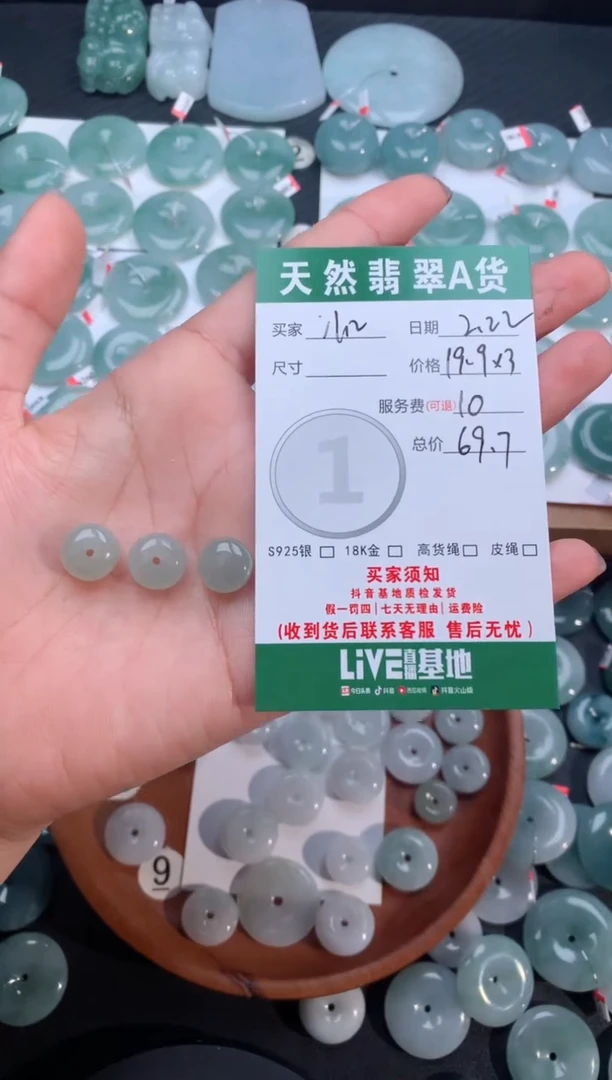 【闪购商品】翡翠颈饰未镶嵌天然翡翠平安扣