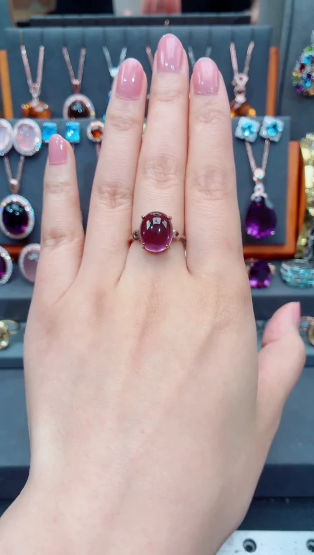 银S925镶嵌戒指紫晶紫晶戒指