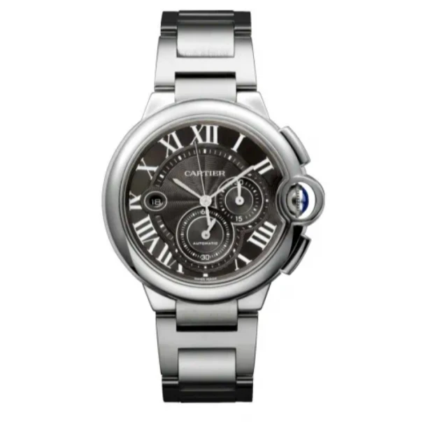 99新 Cartier/卡地亚 蓝气球计时44mm/W6920025/钢带黑盘机械男表
