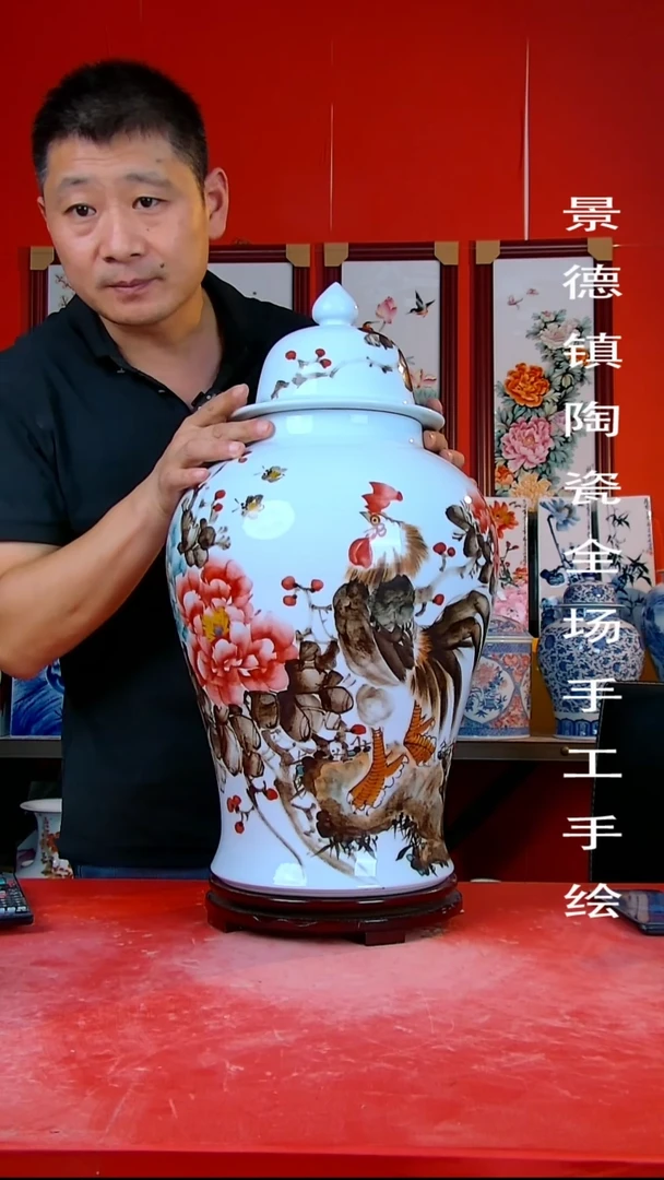 摆件景德镇陶瓷 手工手绘35