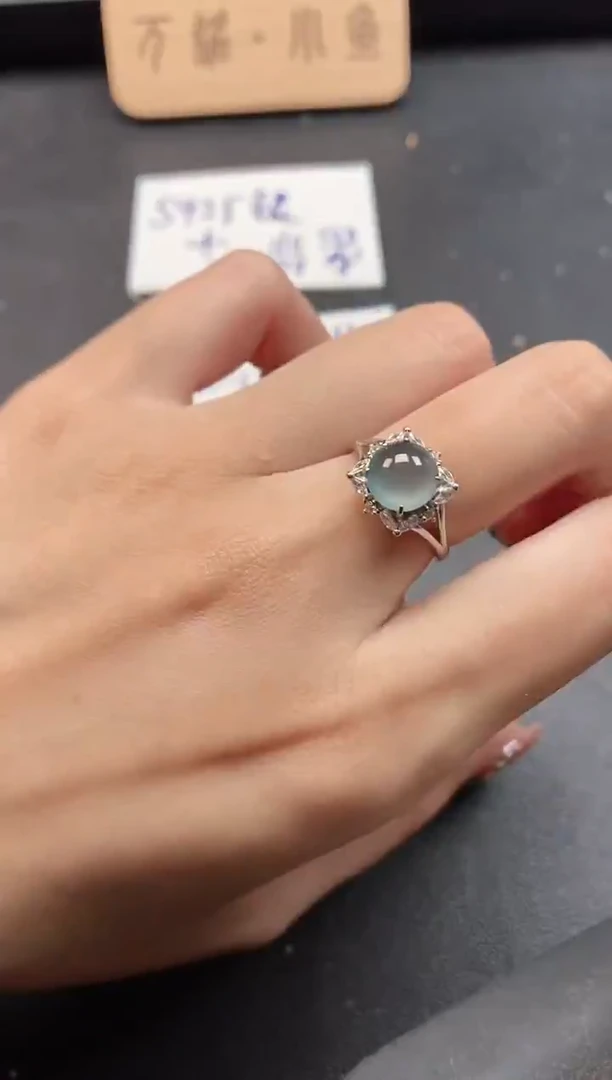 银S925镶嵌戒指翡翠51511