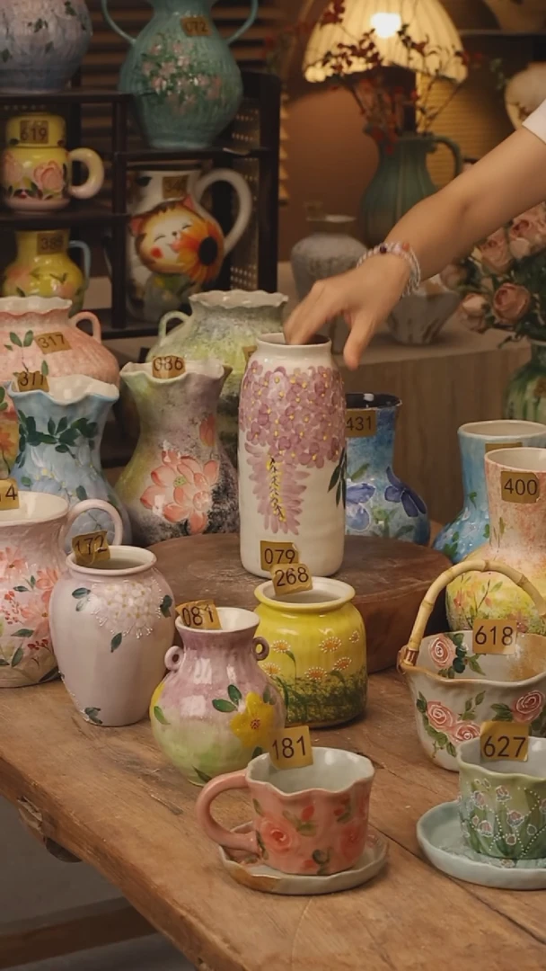 陶瓷079景德镇设计师手作花器摆件侘寂风