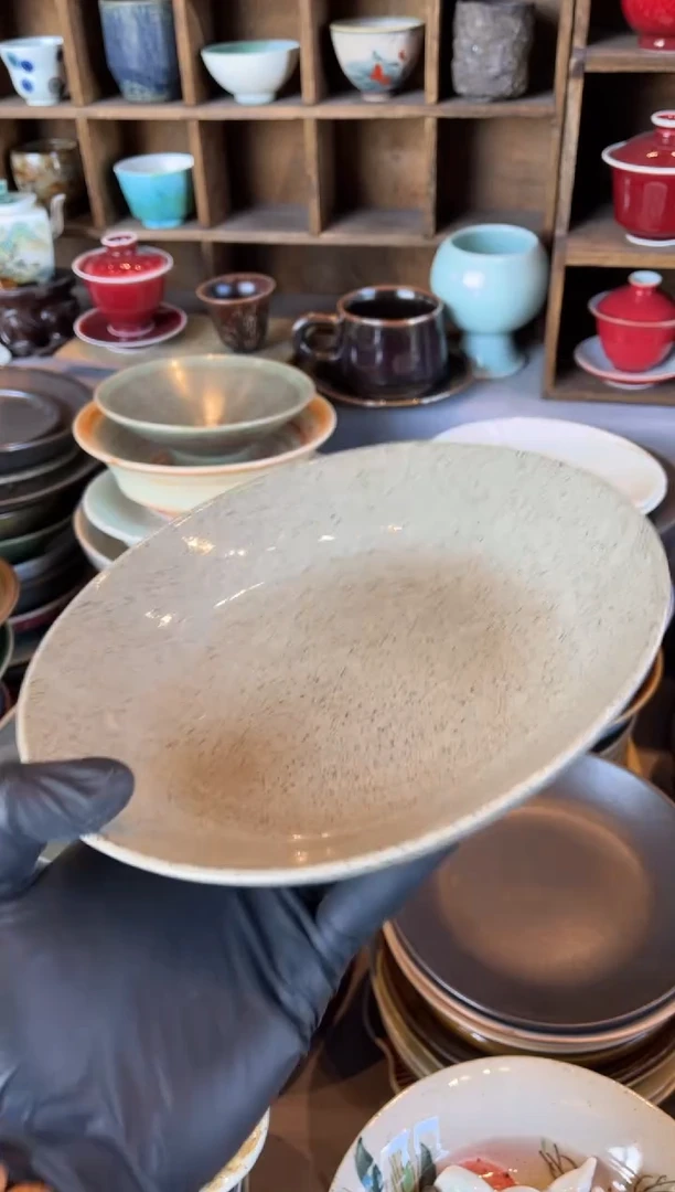 【闪购商品】瓷片809微瑕灰釉明示古碗盘子