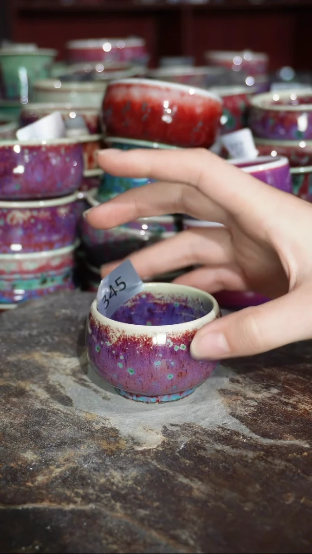 摆件陶精品窑变钧瓷茶器