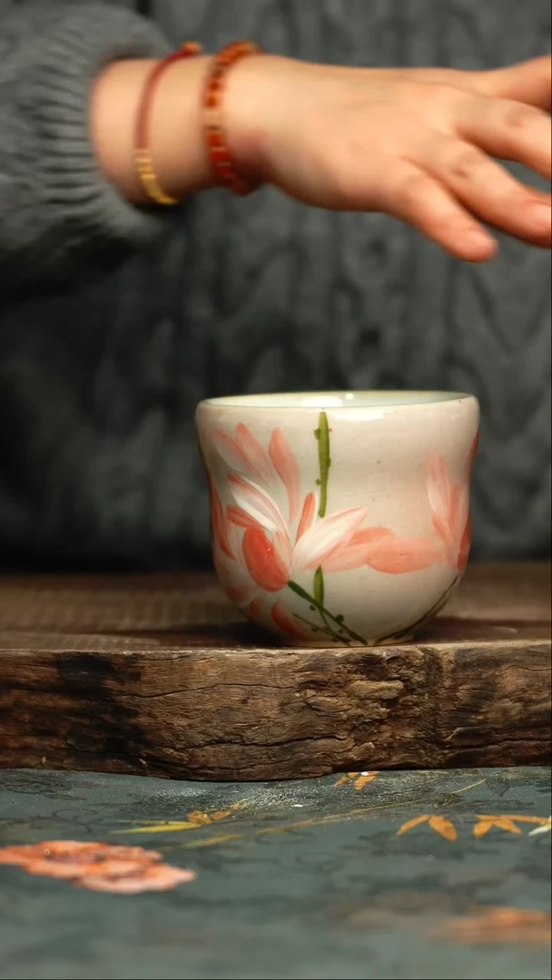 【闪购商品】杯釉下彩手工手绘同款陶器