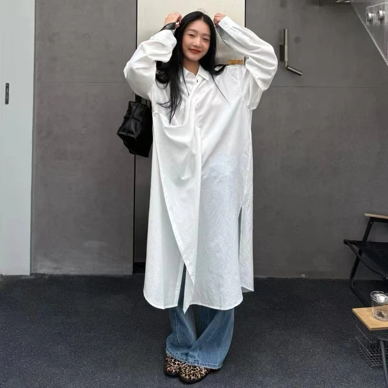 【清】逸语IN choose u笑笑家2025小众设计感长款衬衫裙女宽松89727