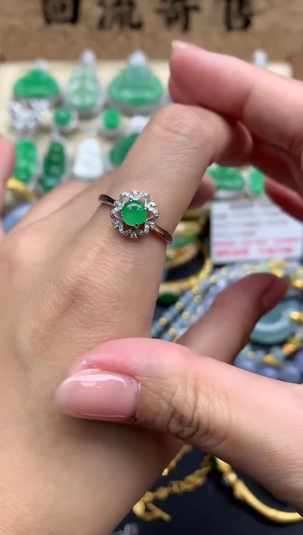 【闪购商品】翡翠戒指18K金镶嵌404-中国好珍宝