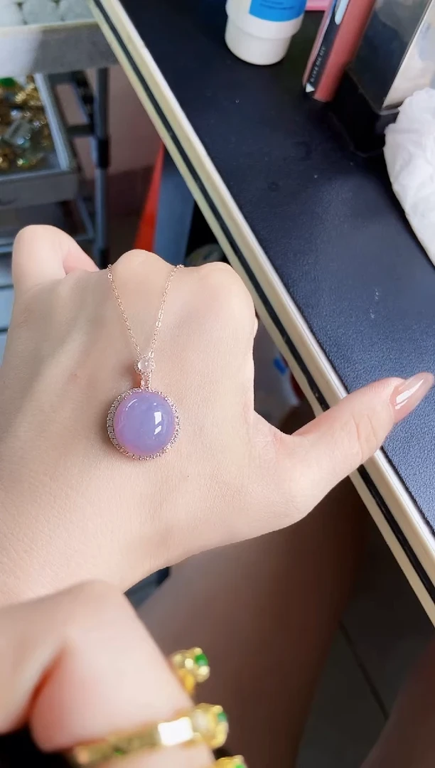 翡翠银S925镶嵌颈饰12