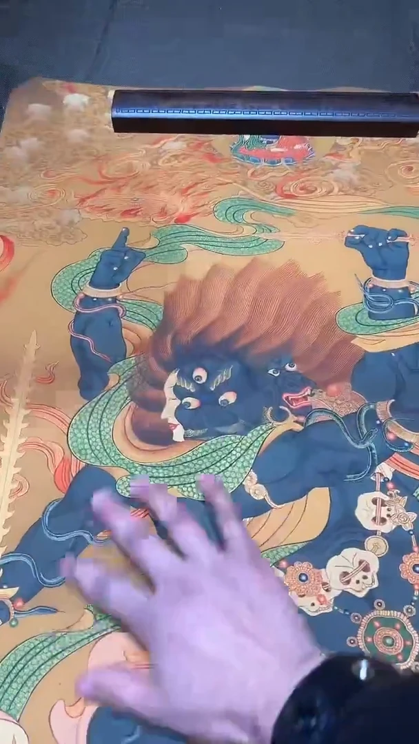 卷轴画【主播精品】高端卷轴画——唐卡050大黑天