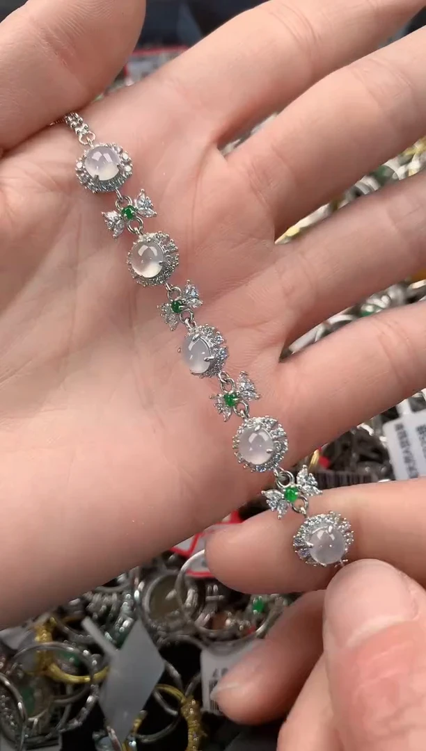 银S925镶嵌戒指翡翠888  1