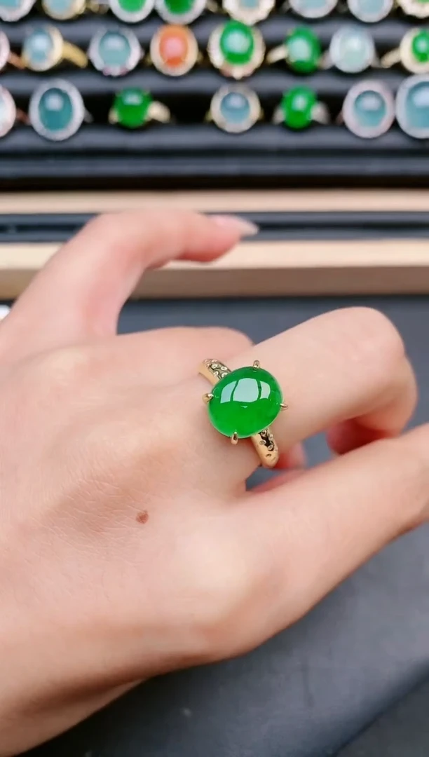 翡翠戒指银S925镶嵌1111111