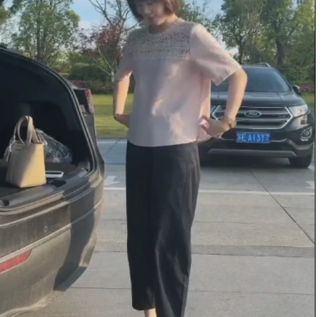 2025夏季新款网红同款洋气韩版爆款时尚百搭轻熟打底衫裤子-韩