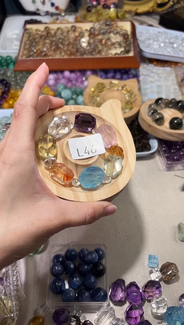 水晶手串未镶嵌荳*菓L46随型多宝手串拍8