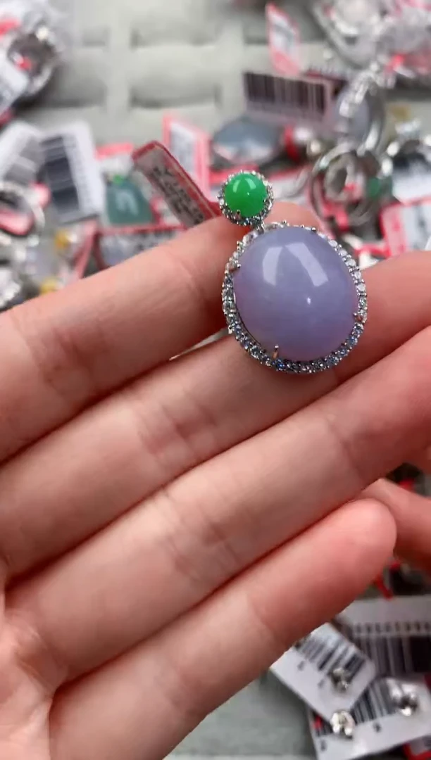 银S925镶嵌戒指翡翠222---1