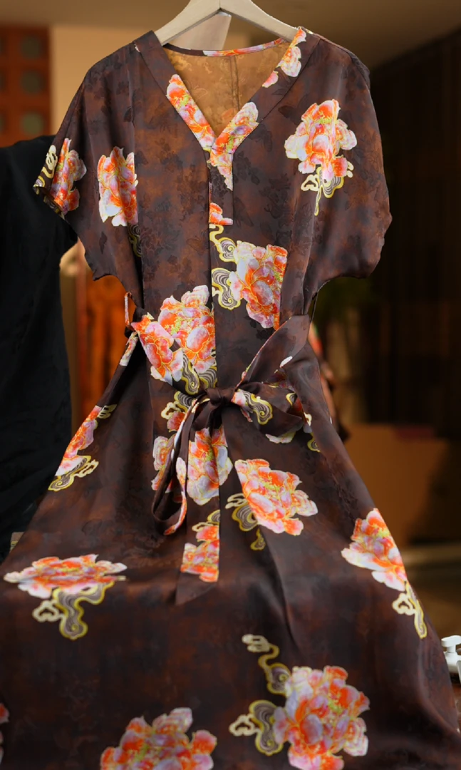 倦春空《非遗美学》1203原创高端定制复古显瘦连衣裙