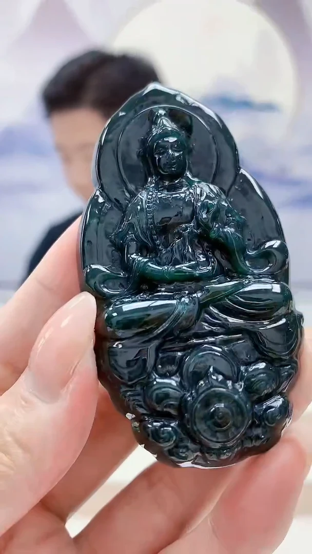 未镶嵌定制翡翠4917MM-毛货挂件14