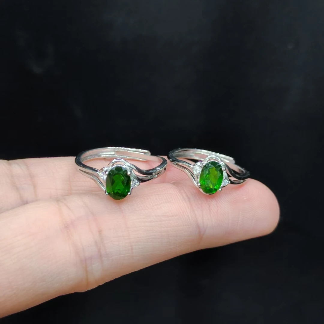 【老三珠宝】透辉石蛋面戒指Y8【多样性发其一】