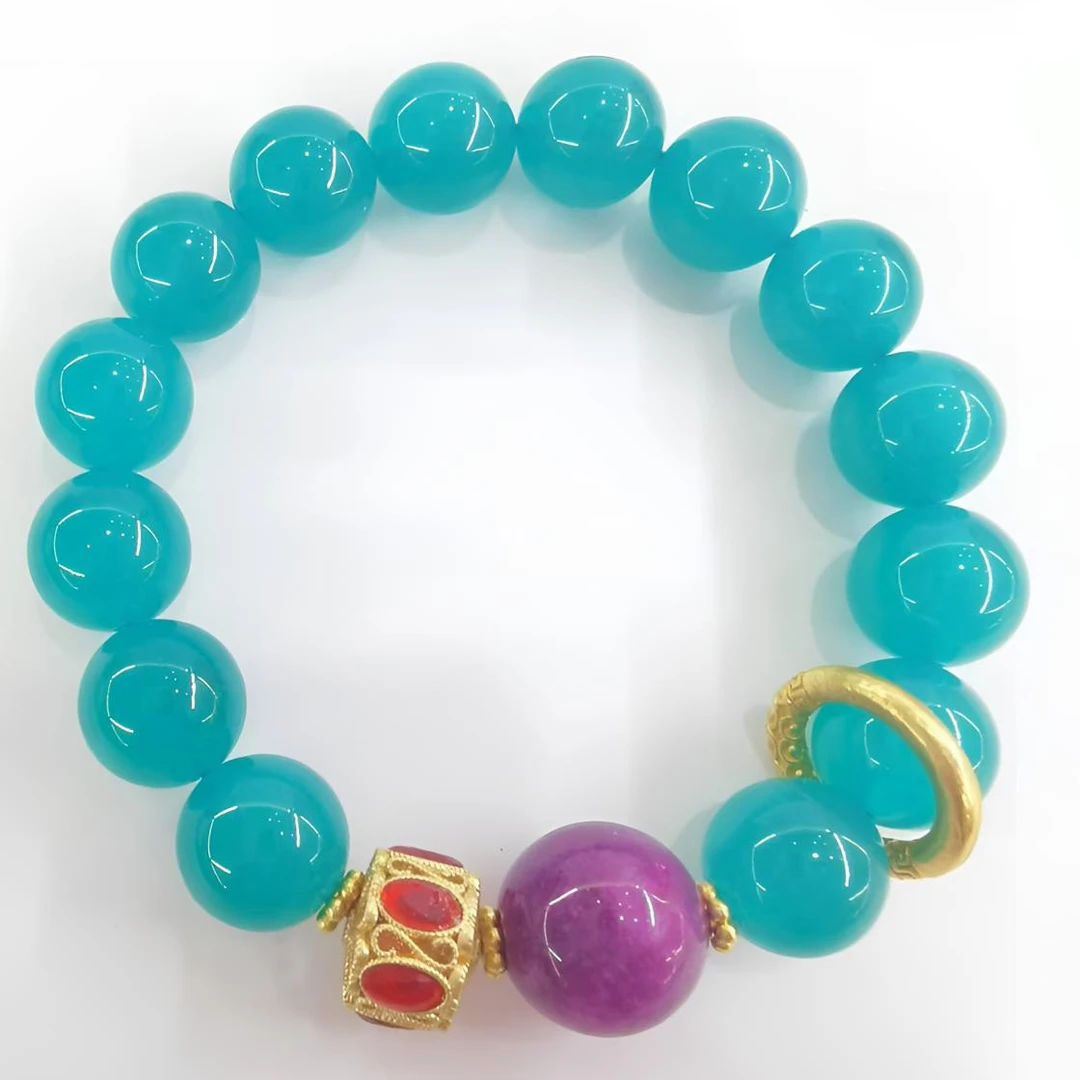 777（库存处理）-高定珠宝天空蓝色天河石手串S1081