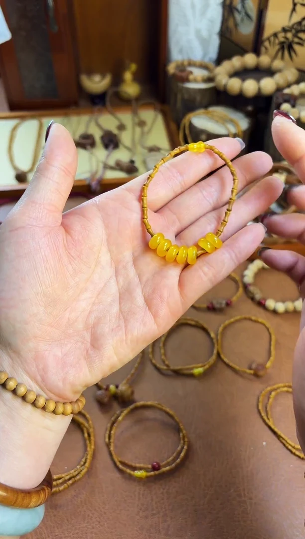 手串桃核古桃坊 竹节七宝福禄