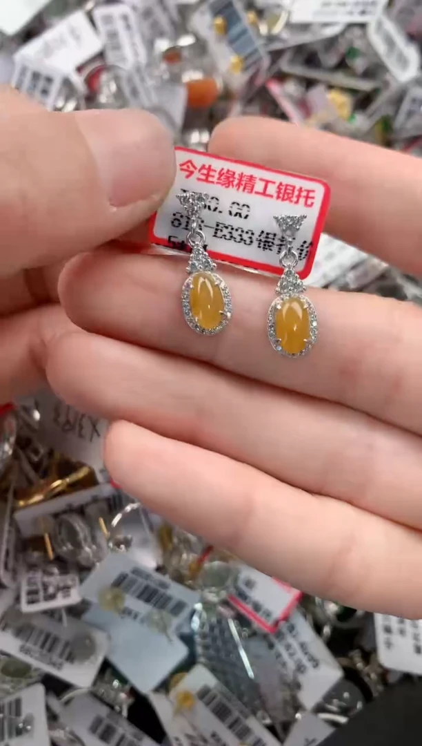 银S925镶嵌戒指翡翠10-10-10     2
