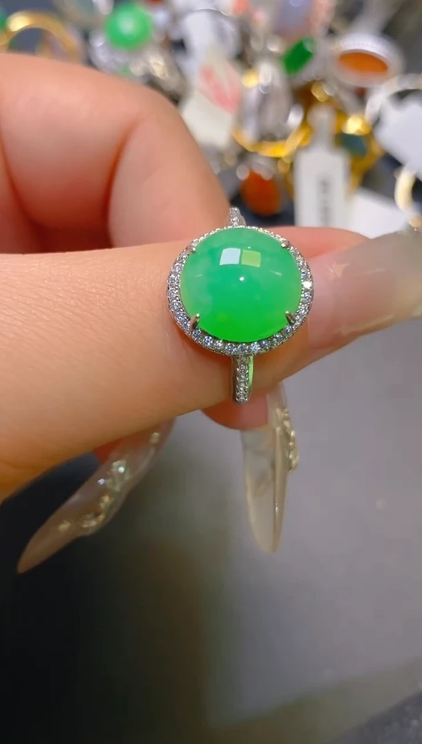 【闪购商品】翡翠耳饰银S925镶嵌天然A货翡翠1