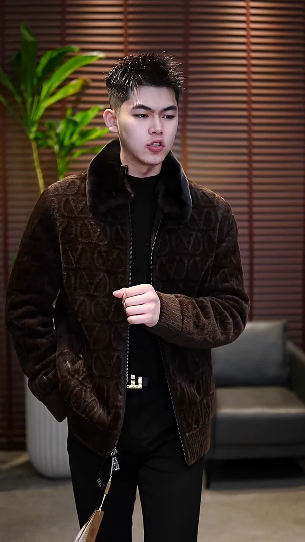 54码（155-170）男士兔毛领鹅绒服