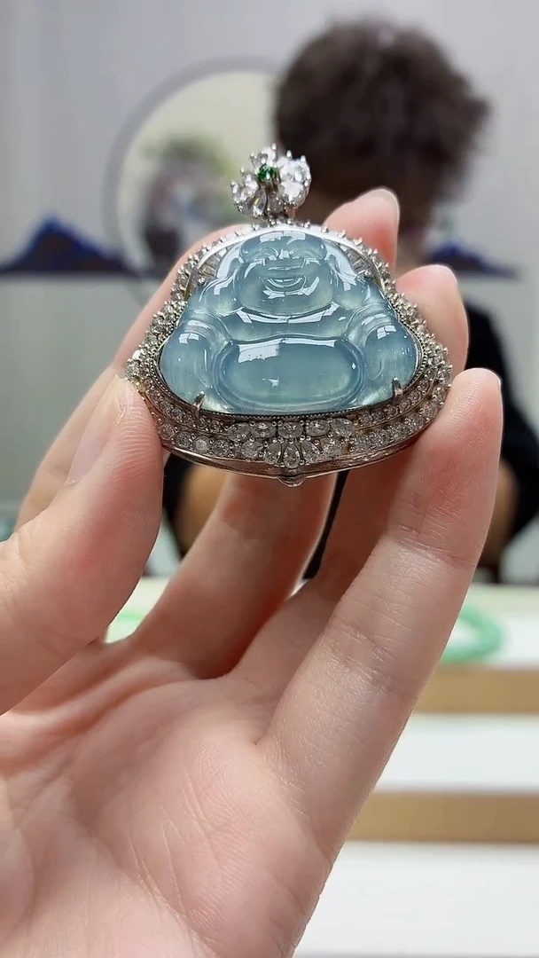 未镶嵌定制翡翠4688zm-毛货挂件佛公48