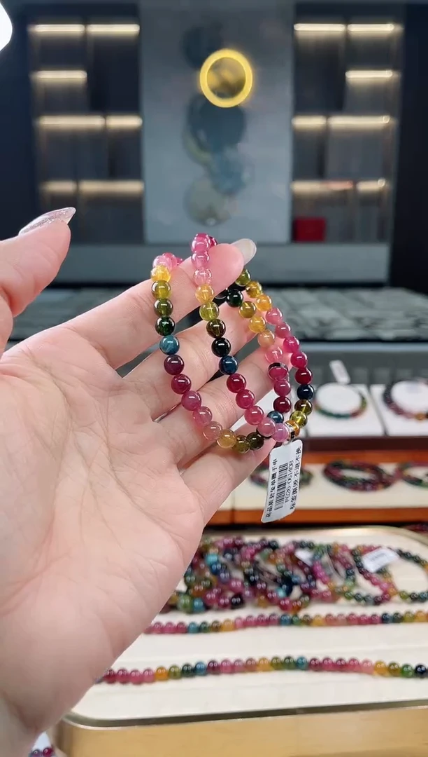 未镶嵌老矿碧玺单圈手串6mm+碧玺多样性发一条 T