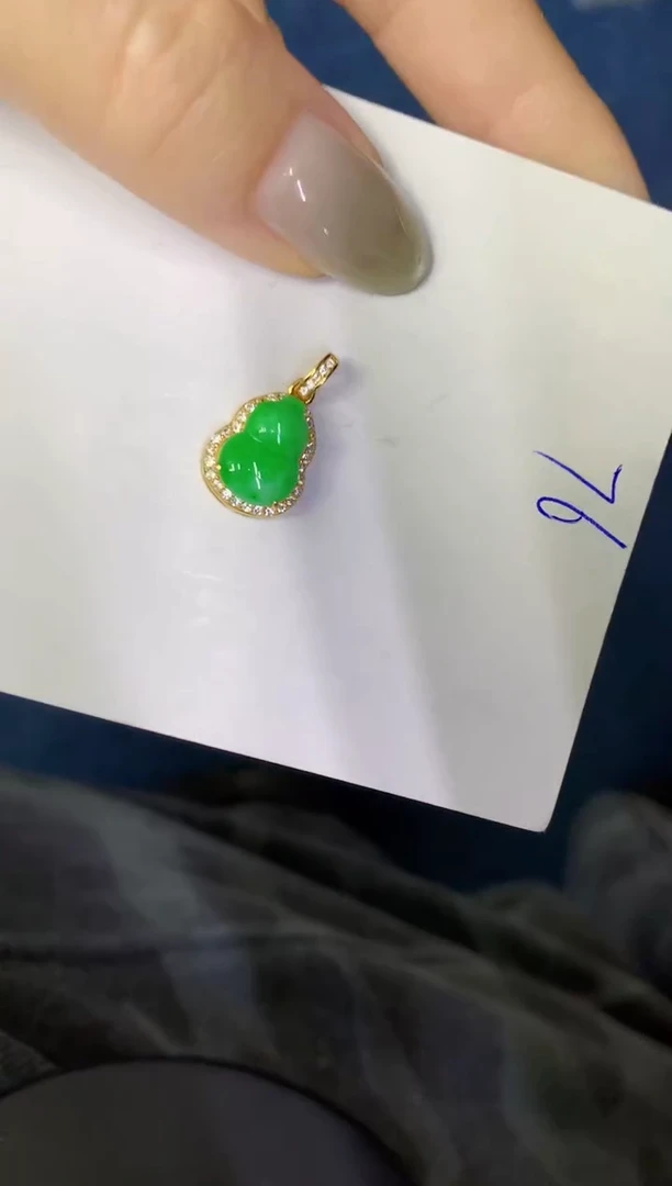 翡翠银S925镶嵌颈饰缅甸天然翡翠A货