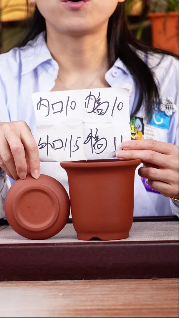 紫砂花盆新款清水泥素面迷你小金钟一只带托