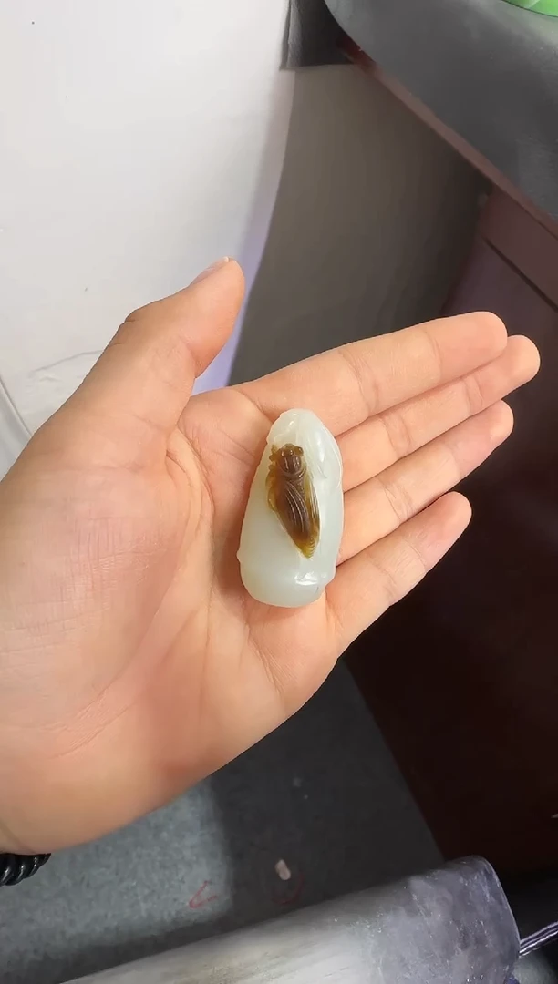 和田玉未镶嵌吊坠(不含链)金山糖白竹节挂件（产地直发）