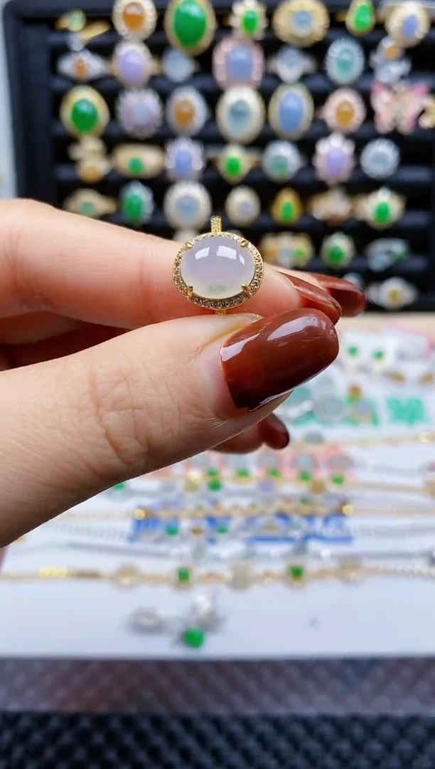 银S925镶嵌戒指翡翠435