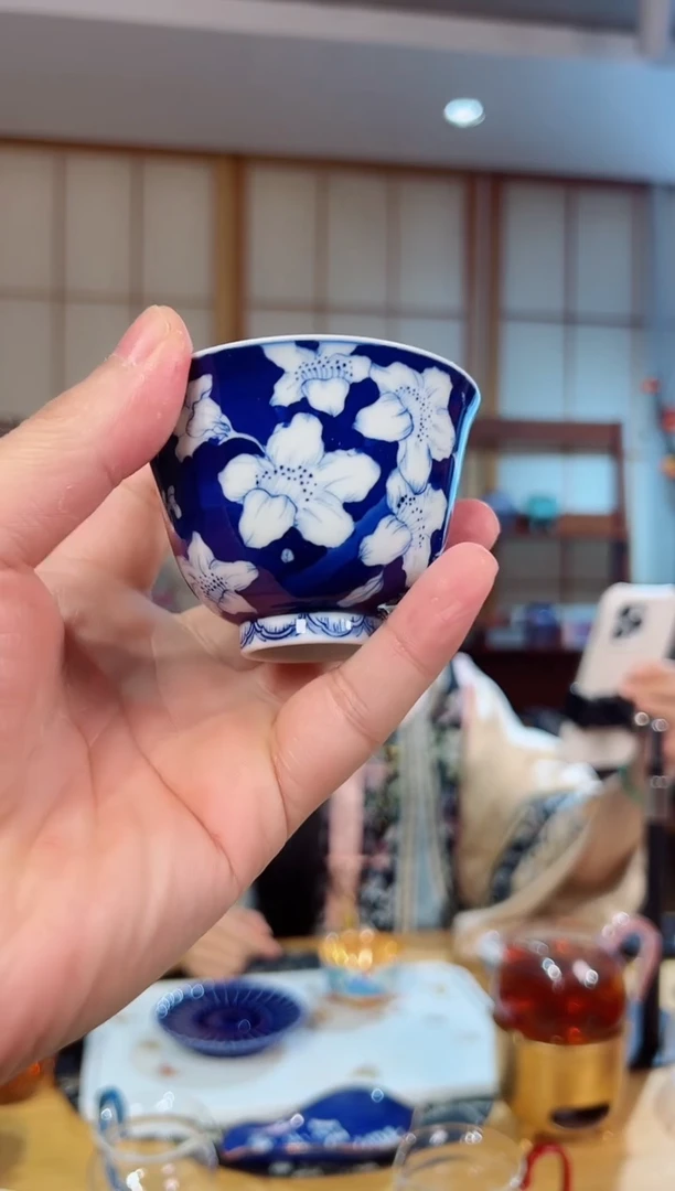 青花蓝底杜鹃花单杯福利价格