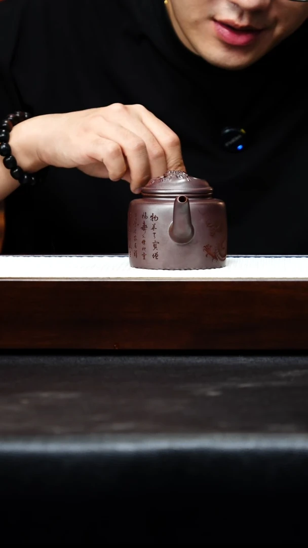 茶壶紫砂宜兴手工原矿紫砂 牛盖壶3