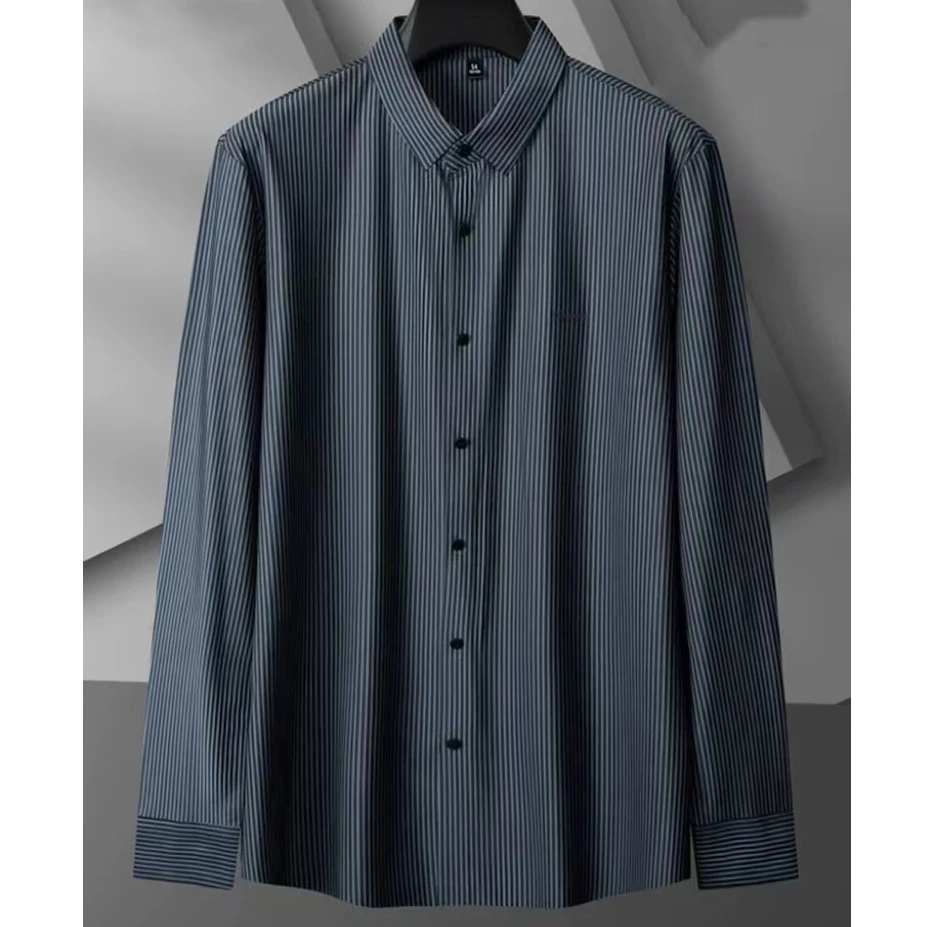 莱肯【拍一发二找客服备注】条纹长袖衬衫英伦时尚修身衬衣222055