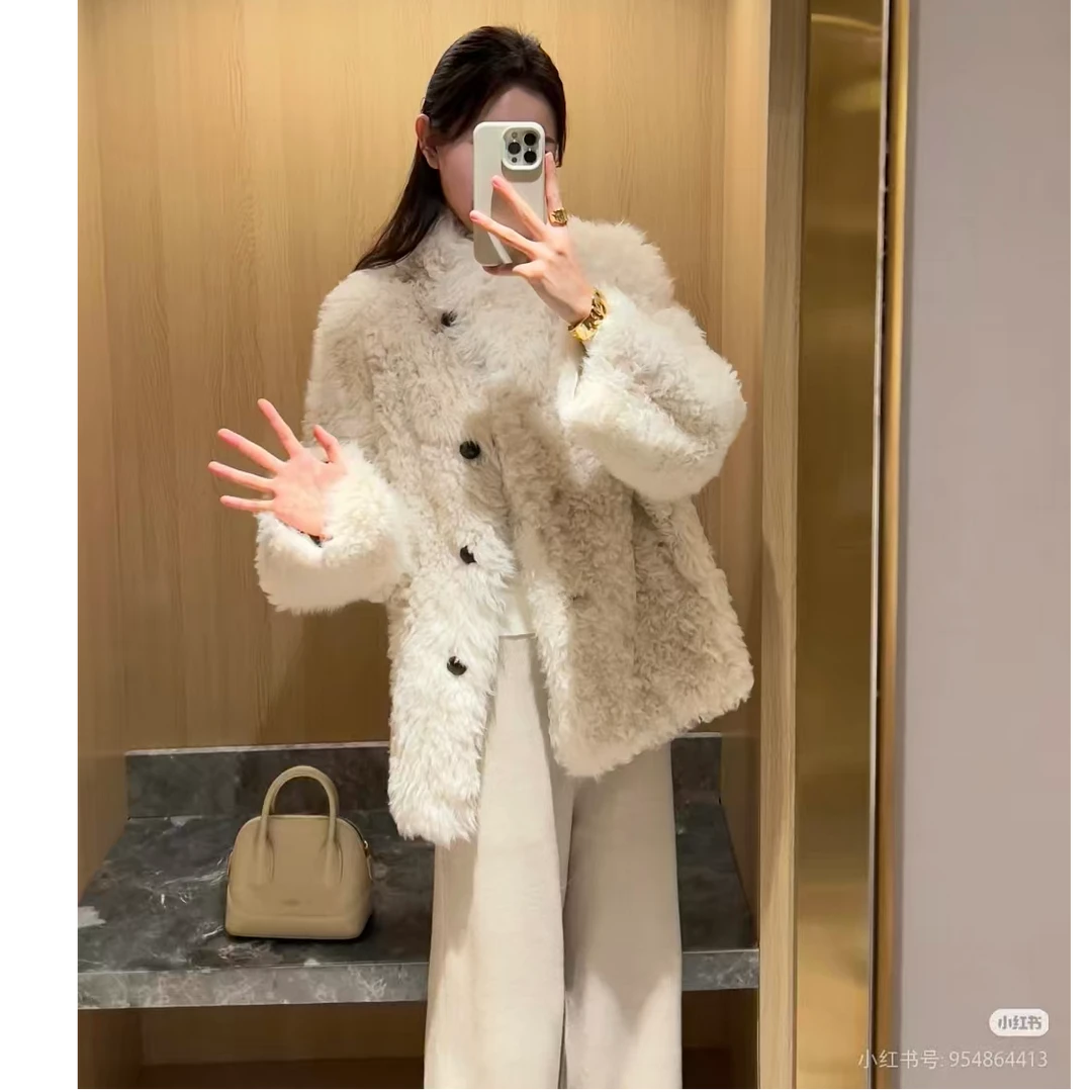 女常规款通勤风毛毛外套韩系女款