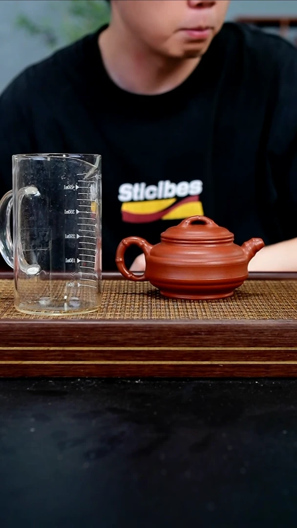 茶壶紫砂ZQ朱泥双线竹鼓