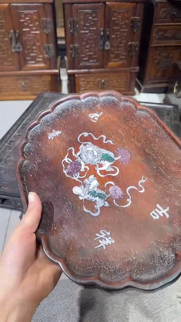 木紫檀狮子茶盘111111111