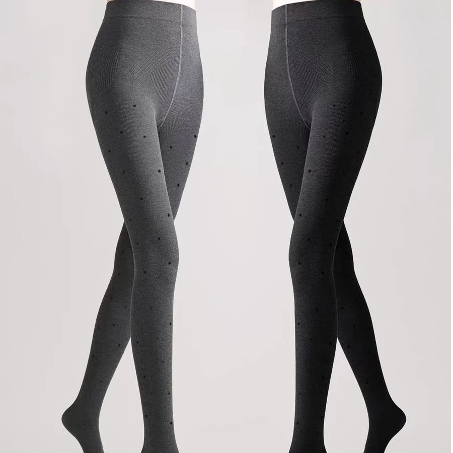 〖猫姐衣橱〗冬季新款韩版波点高腰显瘦连脚裤袜1301-1