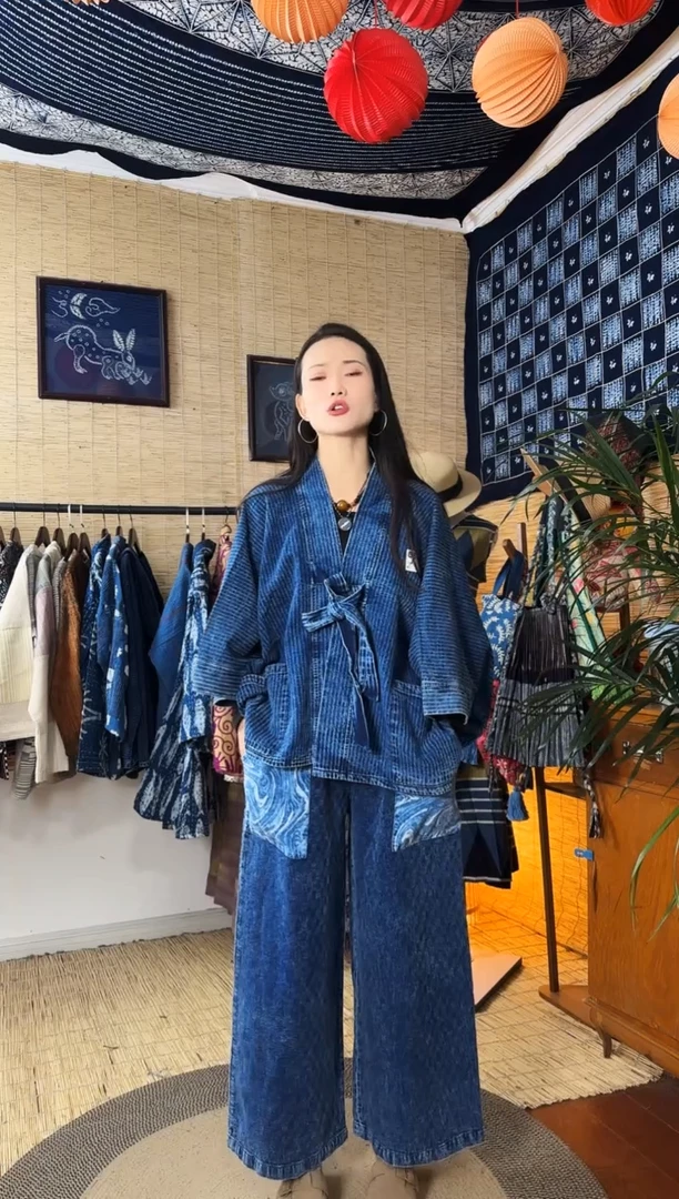 【闪购商品】设计师款蓝绑带外套