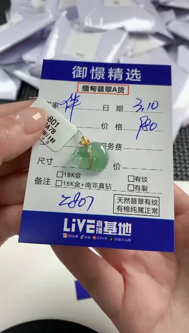 【闪购商品】翡翠颈饰18K金镶嵌71