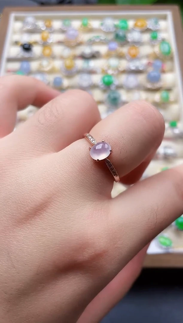 银S925镶嵌戒指翡翠1