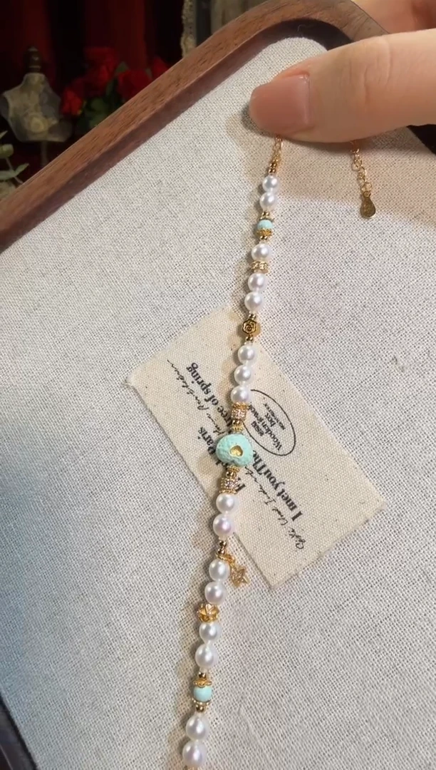 【闪购商品】淡水珍珠手绳银S925镶嵌爱心